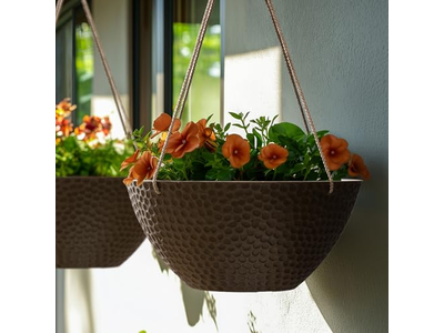 Coirhanging Planter Basket Empty Hanging Baskets For Plants Garden Grid Gold