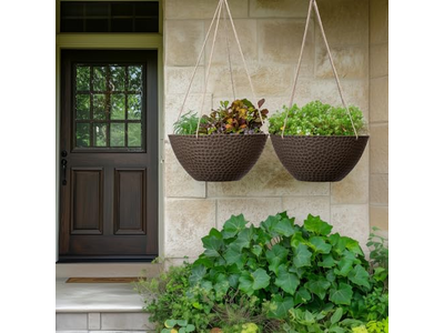 Coirhanging Planter Basket Empty Hanging Baskets For Plants Garden Grid Gold