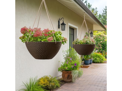 Coirhanging Planter Basket Empty Hanging Baskets For Plants Garden Grid Gold