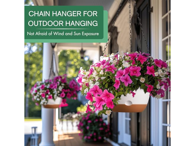 Hanging Baskets For Outdoor Plants Plastic Large Wall Plant Pulley Basket Hooks