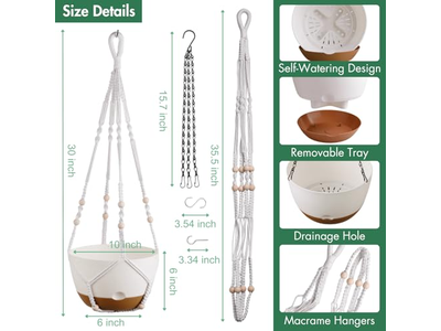 Hanging Baskets For Outdoor Plants Plastic Large Wall Plant Pulley Basket Hooks