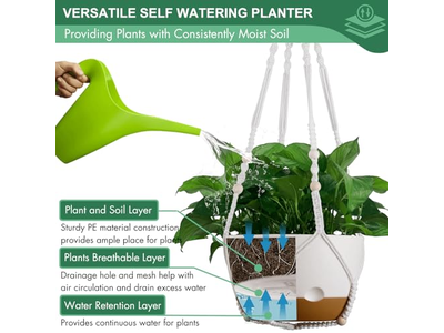 Hanging Baskets For Outdoor Plants Plastic Large Wall Plant Pulley Basket Hooks