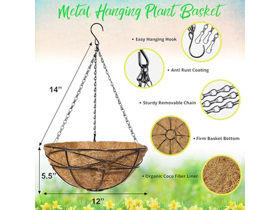 Hanging Planter Basket Indoor Plant Food Large Woven Jute Seagrass Planter