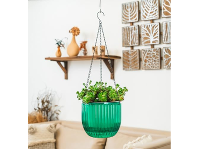 Hanging Planter Basket Railing Planters Leather Jute Wall Large Indoor Plants