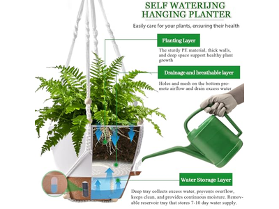 Plant Hangers Outdoor Coconut Liner Hanging Planter Wicker Planters Basket Wall