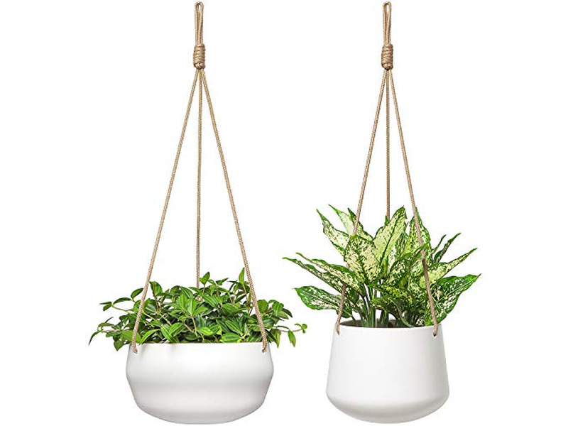 Rattan Hanging Plant Pot 12 Baskets For Plants 4 Pack Planter Basket Hangers