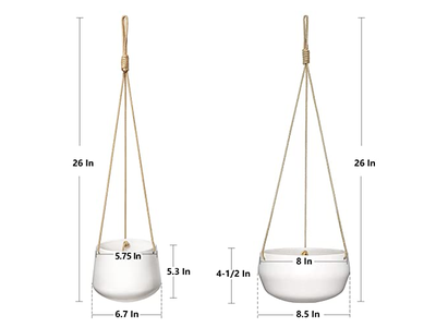 Rattan Hanging Plant Pot 12 Baskets For Plants 4 Pack Planter Basket Hangers